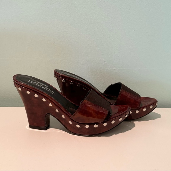 Donald J Pliner Couture Tortoise Shell Patent Leather Heels Platform 8.5M - Picture 2 of 8